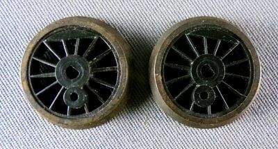 Ho 2 Roues Motrices Diam�tre 16,8mm 14 Rayons en M�tal Bruni pour Locomotive Vapeur Neuves
