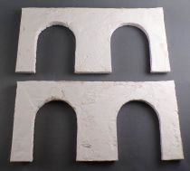 Ho 2 Tunnel Retaining Walls with 2 Arches Mint no Box