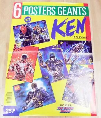 Hokuto No Ken Fist of the North Star - Set of 6 giant wall posters n�2 - SFC 1990