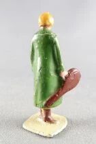 Hornby 0 Gauge Dinky Toys 1:43 French Hollow Lead Figure 40mm Woman Trenchcoat & Tennis Racket Case