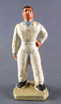 Hornby 0 O Gauge French Plastic Figure 40mm Mechanic in White Suit Repainted