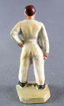 Hornby 0 O Gauge French Plastic Figure 40mm Mechanic in White Suit Repainted