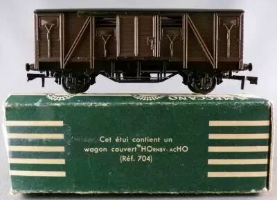 Hornby AcHo 704 Ho Sncf Covered Wagon2 Axles Sliding Doors Green Box