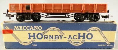 Hornby AcHo 727 Ho Sncf Wagon Plat Ridelles Basses Bogies Boite Bleue
