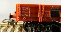 Hornby AcHo 727 Ho Sncf Wagon Plat Ridelles Basses Bogies Boite Bleue