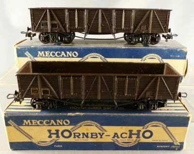 Hornby AcHo 728 7280 Ho Sncf 2 x Gondola Wagon with Bogies Tyw 802411 Dark Brown Blue Box