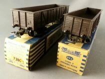 Hornby AcHo 728 7280 Ho Sncf 2 x Gondola Wagon with Bogies Tyw 802411 Dark Brown Blue Box
