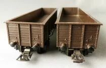 Hornby AcHo 728 7280 Ho Sncf 2 x Gondola Wagon with Bogies Tyw 802411 Dark Brown Blue Box