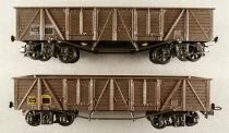 Hornby AcHo 728 7280 Ho Sncf 2 x Gondola Wagon with Bogies Tyw 802411 Dark Brown Blue Box