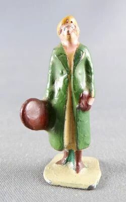 Hornby Ech O Dinky Toys 1/43 Figurine Plomb Creux 40mm Femme Manteau Etui Raquette Tennis