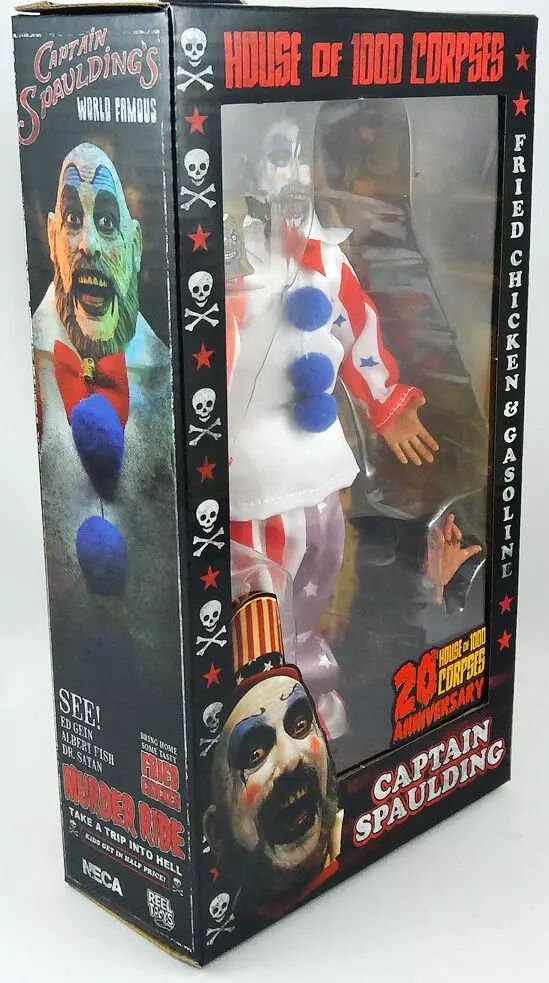 Action Figure Captain Spaulding 20 Cm - NECA - House Of 1000 Corpses - Edizione Anniversario Con Abito In Tessuto E Accessori