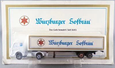 H�mmer 1:100 Mercedes White Truck &  M�rzburger Hofbr�u Beer Road Trailer Mint on Card