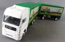 H&uuml;mmer Ho 1/87 Camion Man Tga Blanc & Remorque Bi&egrave;re Kaufbeurer