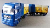 H&uuml;mmer Ho 1/87 Camion Man Tga Bleu & Remorque Bi&egrave;re Hacker Pschorr