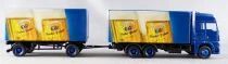 H&uuml;mmer Ho 1/87 Camion Man Tga Bleu & Remorque Bi&egrave;re Hacker Pschorr