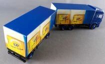 H&uuml;mmer Ho 1/87 Camion Man Tga Bleu & Remorque Bi&egrave;re Hacker Pschorr