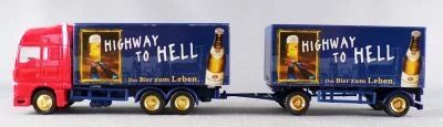 H�mmer Ho 1/87 Camion Man Tga Rouge & Remorque Bi�re Paulaner Higway to Hell