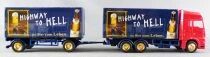 H&uuml;mmer Ho 1/87 Camion Man Tga Rouge & Remorque Bi&egrave;re Paulaner Higway to Hell
