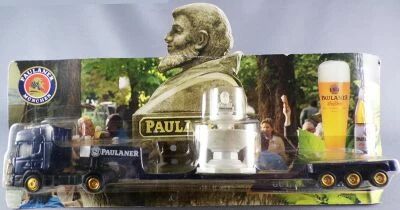 H�mmer Ho 1/87 Camion Scania Bleu Semi Remorque Surbaiss�e Bi�re Paulaner Neuf Blister