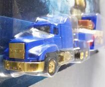 H&uuml;mmer Ho 1:87 Mack Blue Truck & Hofbr&auml;u M&uuml;nchen Beer Lowbed Road Trailer Mint on Card