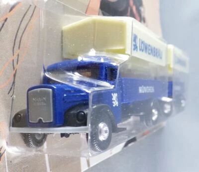 H�mmer Ho 1:87 Man Diesel 415 L1 Blue L�wenbr�u Beer Delivery Truck & Road Trailer Mint on Card