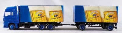H�mmer Ho 1:87 Man Tga Blue Truck & Hacker Pschorr Beer Road Trailer