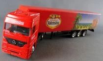 H&uuml;mmer Ho 1:87 Mercedes-Benz Actros Red Truck & Valensina Fruits Road Trailer