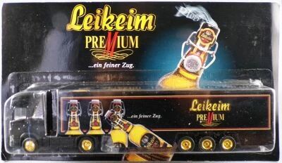 H�mmer Ho 1:87 Scania 124L 420 Black Truck & Leikein Premium Road Beer Trailer Mint on Card