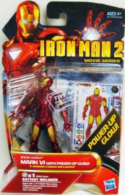 2009 Hasbro Iron Man 2 Movie Series Mark VI Action Figure Power up Glow for sale online 