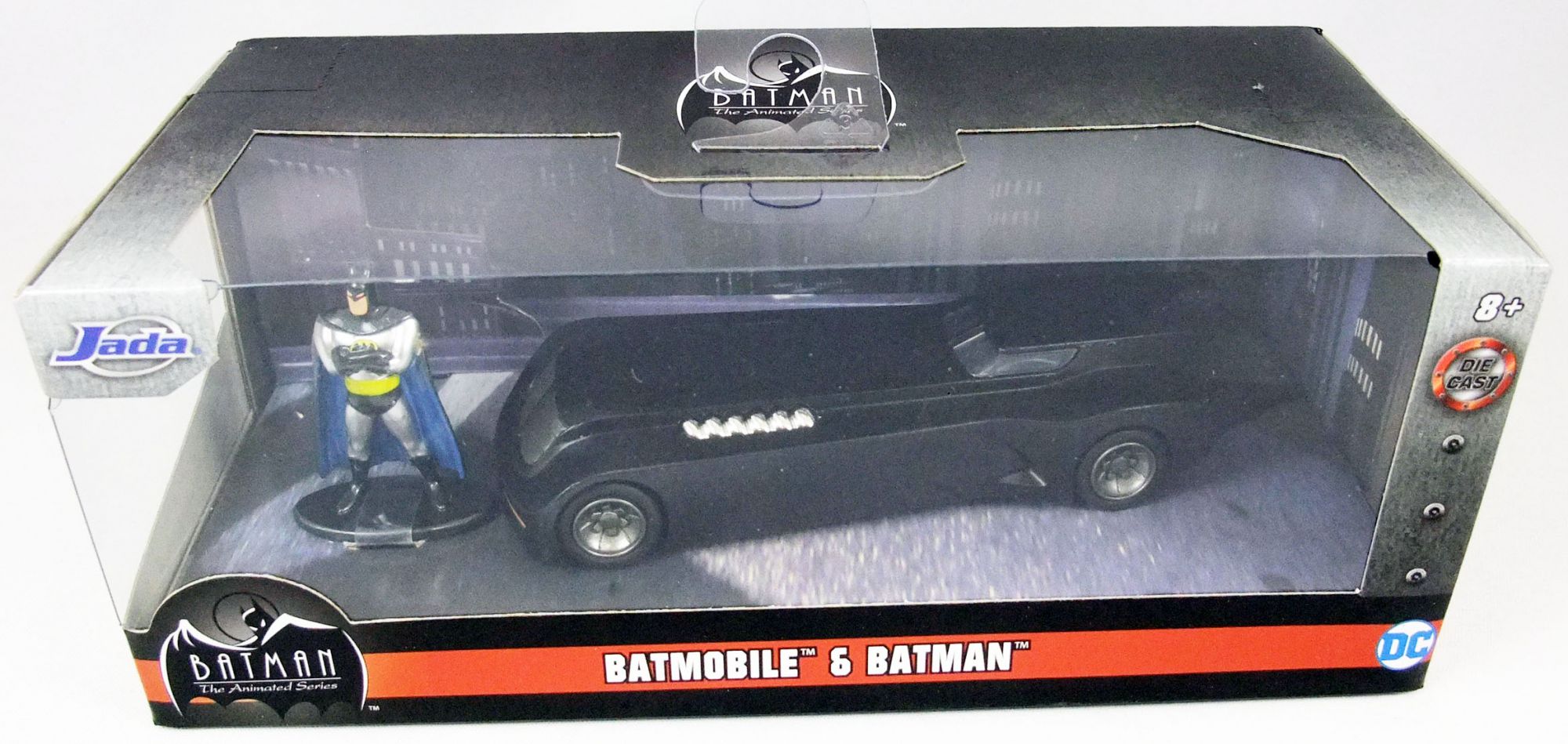 24 Scale Animated Series Batmobile Diecast Vehicle with Batman Figure Jada Toys 1 