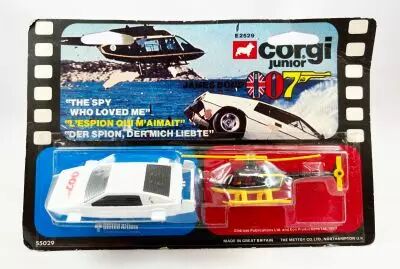 James Bond - Corgi Junior Vintage - L\'espion qui m\'aimait - Lotus Esprit & Stromberg H�licopt�re (R�f.2529) Neuf en Blister 