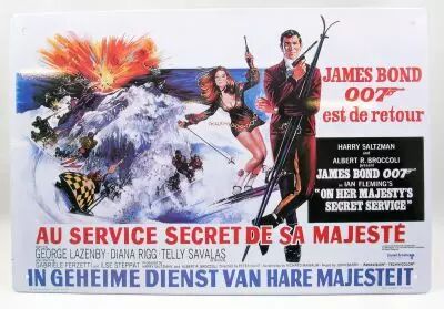 James Bond - Plaque �maill�e - Au Service Secret de sa Majest� (affiche fran�aise)