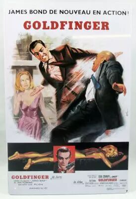 James Bond - Plaque �maill�e - Goldfinger (affiche fran�aise)