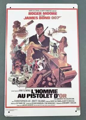 James Bond - Plaque �maill�e - L\'Homme au pistolet d\'or (affiche fran�aise)