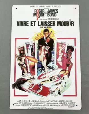 James Bond - Plaque �maill�e - Vivre et Laisser Mourir (affiche fran�aise)