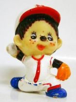 Japanese pvc figure Monchichi baseball thrower