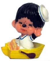 Japanese pvc figure Monchichi in boat