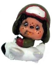 Japanese pvc figure Monchichi in plane