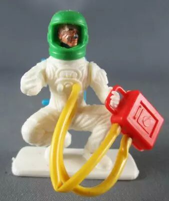 Jem - Figurine Plastique 65mm - Espace - Astronaute Spaceman Blanc � Genoux Conqu�te Spatiale 2