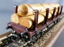 Jep 6695 Ho Sncf Flat Wagon,with Stakebars Wagon Wood Transport Near Mint in Box
