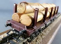 Jep 6695 Ho Sncf Flat Wagon,with Stakebars Wagon Wood Transport Near Mint in Box