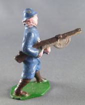 J.F. Le Jouet Fondu - Figurine Plomb Creux 54 mm - Fantassin Bleu Horizon Fusil Mitrailleur 1