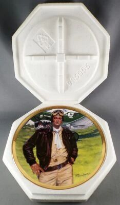 John Wayne - Assiette Porcelaine Edition Limit�e Franklin Mint - America\'s Fighter Pilot en Boite
