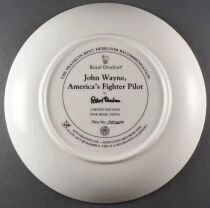 John Wayne - Collectible Plate Franklin Mint Heirloom 24K Gold - America\'s Fighter Pilot Boxed