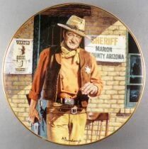 John Wayne - Collectible Plate Franklin Mint Heirloom 24K Gold - American Legend Boxed