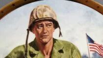 John Wayne - Collectible Plate Franklin Mint Heirloom 24K Gold - Symbol of America\'s Fighting Forces Boxed