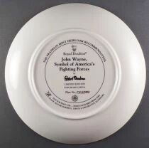 John Wayne - Collectible Plate Franklin Mint Heirloom 24K Gold - Symbol of America\'s Fighting Forces Boxed