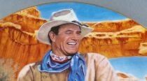 John Wayne - Collectible Plate Franklin Mint Heirloom 24K Gold - The Legend Lives On Boxed