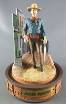 John Wayne - Franklin Mint Glass Dome Sculpture - Descending the Street Rifle in Hand