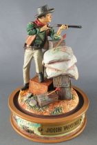 John Wayne - Franklin Mint Glass Dome Sculpture - Firing Rifle